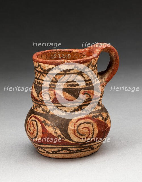 Miniature Handled Jug with Spiral and Zigzag Motifs, A.D. 400/1000. Creator: Unknown.