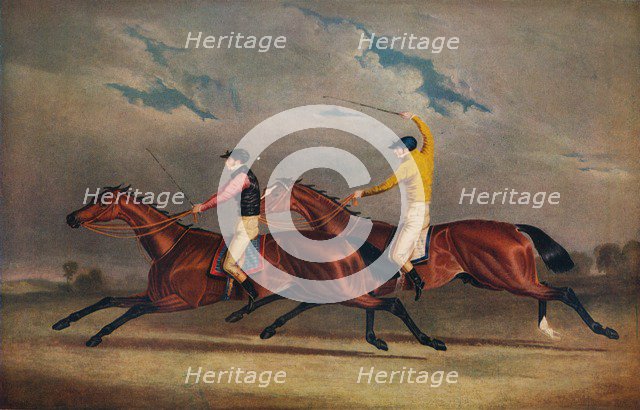 'Matilda Beating Mameluke, St. Leger, 1827', 1827. Artist: Benjamin Herring.