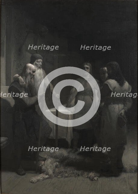 Frithiof's Saga: King Bele and Thorsten Vikingsson, 1880s. Creator: Malmström, August (1829-1901).