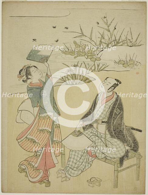 Two Actors Catching Fireflies, c. 1765/70. Creator: Torii Kiyomitsu.