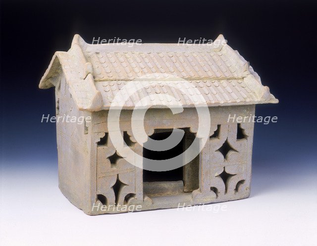 Brick red pottery model of a house, late Eastern Han dynasty, China, early 3rd century. Artist: Unknown