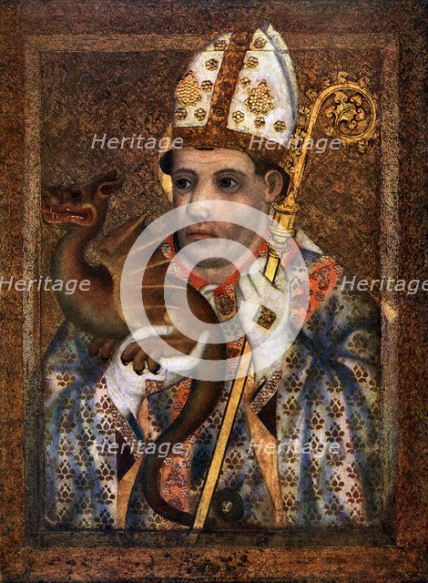 'St Hilary', 1365-1367 (1955). Artist: Master Theodoric