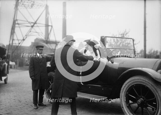 Allied Commission To U.S. Boarding Mayflower...Secretary And Mrs. Mcadoo, 1917.  Creator: Harris & Ewing.