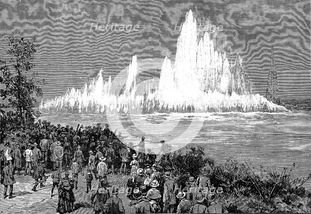 Blowing up Flood Rock, 1885. Artist: Anon