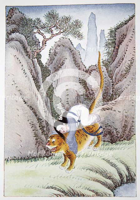'The Tiger Carries off Miao Shan', 1922. Artist: Unknown