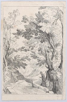 A Pathway with a Parapet in a Forest, 18th century. Creator: Caylus, Anne-Claude-Philippe de.