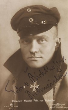 Portrait of Manfred von Richthofen (1892-1918) , 1918. Creator: Photo studio C. J. Dühren, Berlin  .