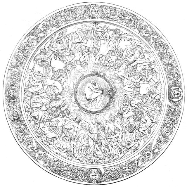 Chased silver shield, by Lambert, in the International Exhibition, 1862. Creator: Unknown.