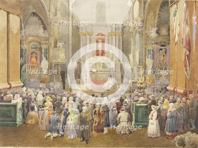 Interior of a Church during Mass, 1845.