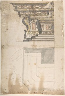 Design for one Half of an Altar: Elevation and Ground Plan, 1700-1780. Creator: Anon.