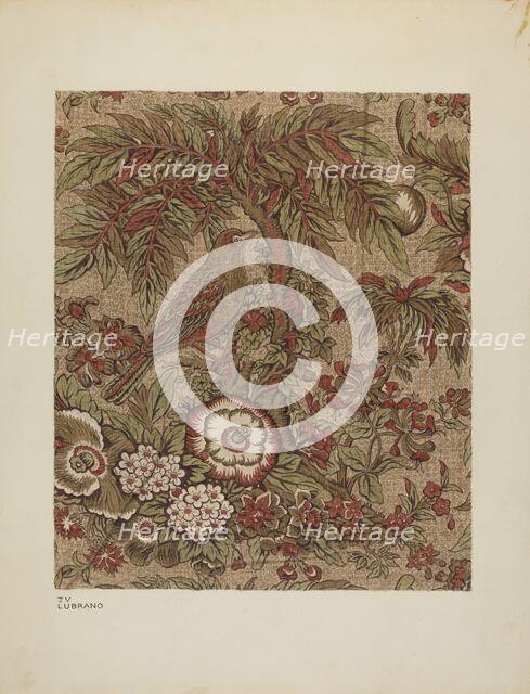 Printed Cotton Chintz, c. 1940. Creator: Joseph Lubrano.