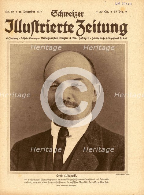 The Schweizer Illustrierte Zeitung with Lenin on the title page of 15 December 1917, 1917.
