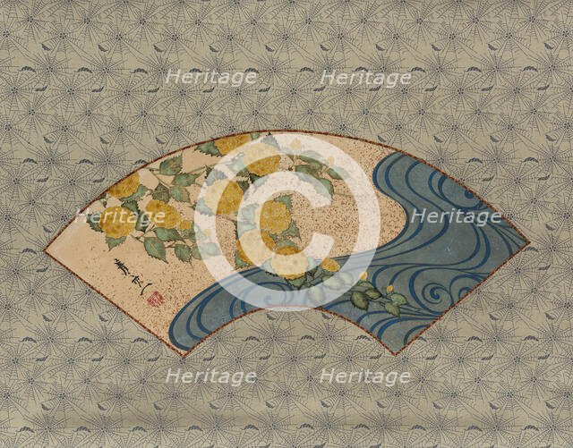 Japanese kerria and waterways, 19th century. Creator: Suzuki Kiitsu.