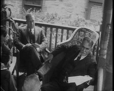 Dr John F Condon Being Interview by American Police Officers, 1930s. Creator: British Pathe Ltd.