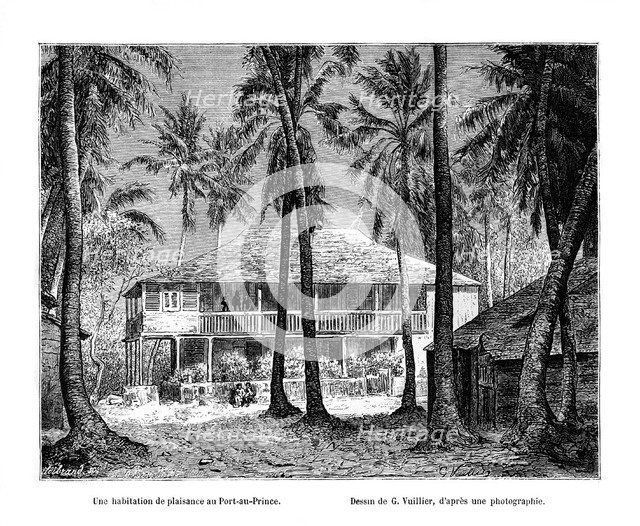Tropical building, Port-au-Prince, Haiti, 19th century. Artist: Vuillier