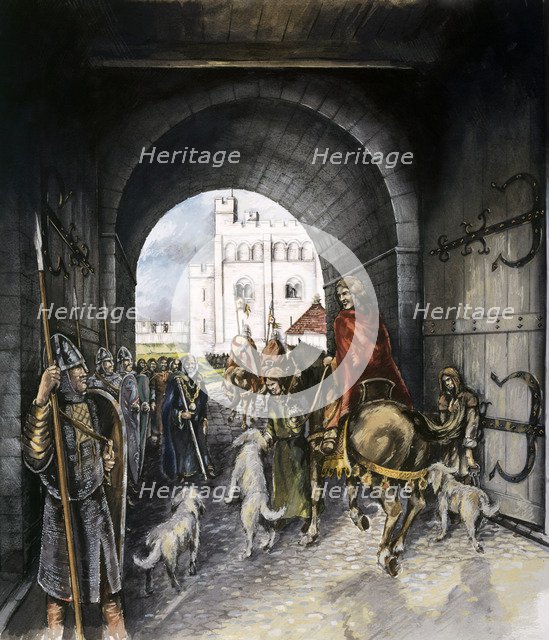 Old Sarum gatehouse entrance, 1140, (c1990-2010). Artist: Peter Dunn.