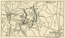 British positions before the First Battle of Ypres, First World War, 1914, (c1920). Creator: Unknown.