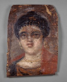 Mummy portrait painted in encaustic on a wooden panel, about 100-120, 2nd century. Artist: Unknown.