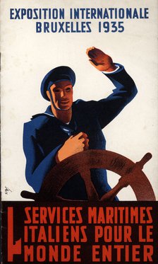 Tourist brochure for the Italian maritime services. International Exhibition of Brussels, 1935.
