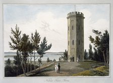'Nelson's Tower, Forres', Moray, Scotland, 1821. Artist: William Daniell