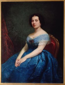 Portrait of Ernesta Grisi (1819-1895), singer, 1866. Creator: Charles Adolphe Bonnegrace.
