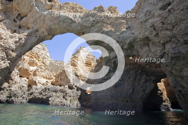 The cliffs at Praia de Dona Ana, Portugal, 2009. Artist: Samuel Magal
