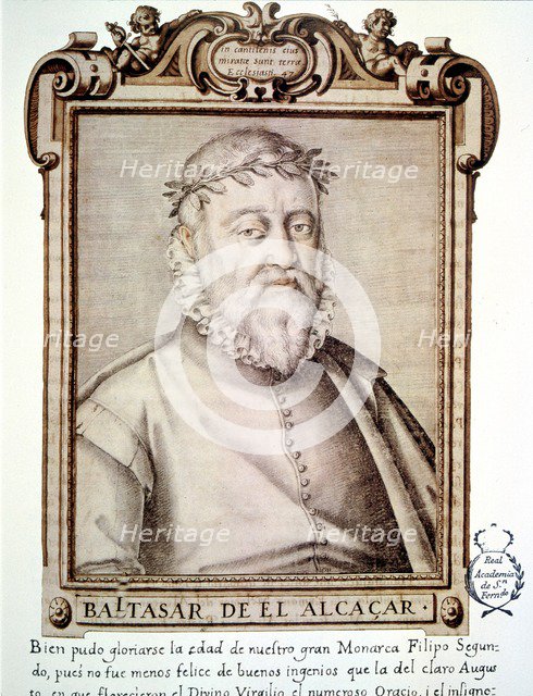Baltasar de Alcázar (1530-1606). Spanish poet. Portrait in the 'Libro de descripción de verdadero…