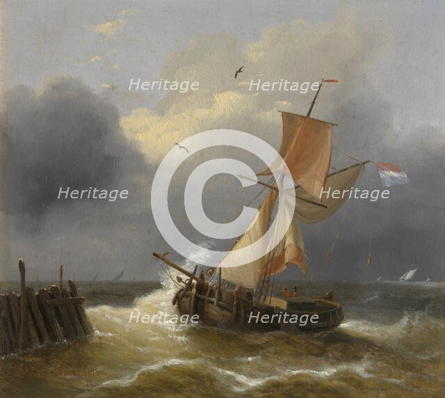 Turbulent Sea, mid-19th century. Creator: Louis Verboeckhoven.