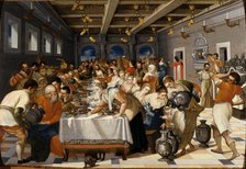 The Wedding Feast at Cana, c1565-1570. Creator: Damaskenos (Damaskinos), Michael (1530/35-1592/93).