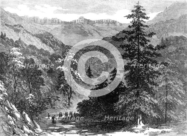 The Abyssinian Expedition: approach to the Abyssinian table-land, from Rayry Guddy, 1868. Creator: Unknown.