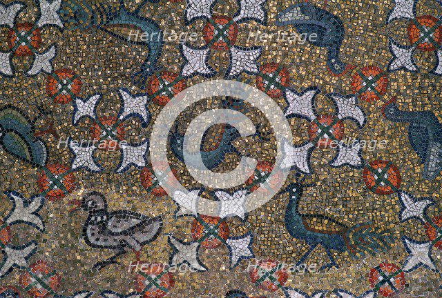 Roof mosaic of peacocks and other birds, 6th century. Artist: Unknown