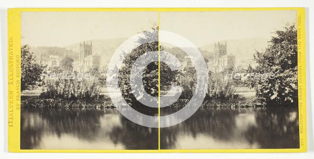 Malvern, the Priory Church, from the Swan Pool, 1850/94. Creator: Francis Bedford.