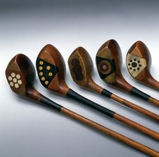 'Pretty faces' golf clubs, 1920s. Artist: Unknown