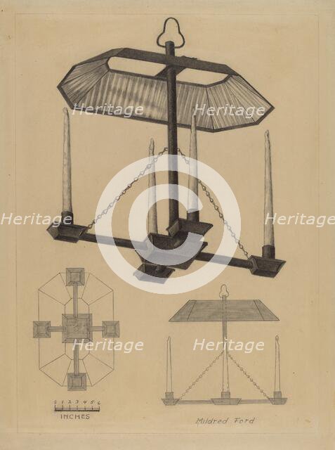 Candelabrum, c. 1937. Creator: Mildred Ford.