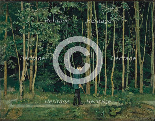 Walking at the forest edge, ca 1885.