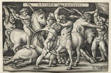 The Labors of Hercules: Hercules Defeating the Centaurs, 1542. Creator: Hans Sebald Beham (German, 1500-1550).