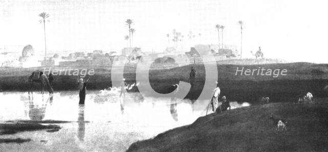 Pictures from the Royal Academy: ...Egyptian Village on the...Nile - Frederick Goodall, R.A., 1898. Creator: Unknown.