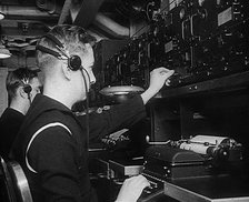 People Operating Equipment, 1943. Creator: British Pathe Ltd.