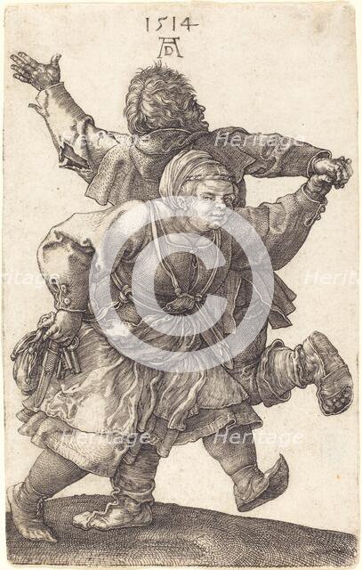 Peasant Couple Dancing, 1514. Creator: Albrecht Durer.