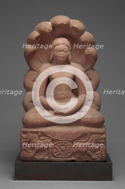 World Savior (Tirthankara) Parshvanatha Seated in Meditation with Serpent Hood, 6th century. Creator: Unknown.