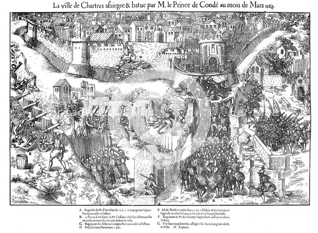Siege of Chartres, French Religious Wars, 1568 (1570). Artist: Jacques Tortorel