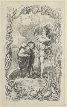 Illustration to the Tempest: Caliban, Ferdinand and Ariel, 1836. Creator: Charles Gray.