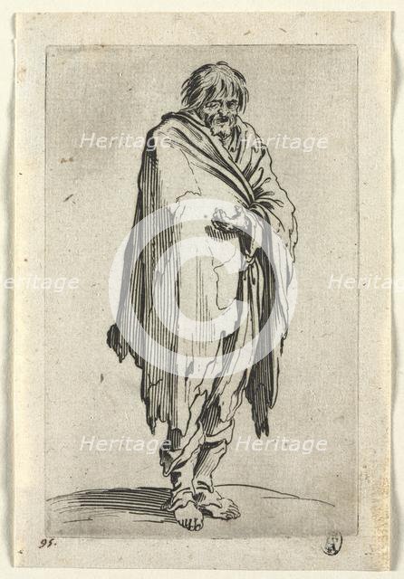 The Beggars: Beggar without Hat or Shoes , c. 1623. Creator: Jacques Callot (French, 1592-1635).