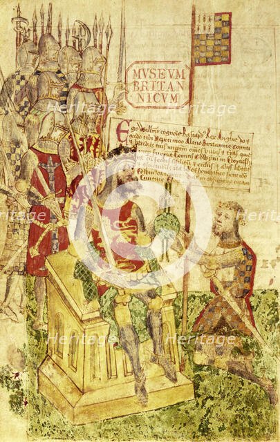 William I receives the allegiance of a knight, late15th century.  Creator: Unknown.