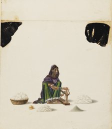 Female cotton ginner, 1840-1850. Artist: Unknown.