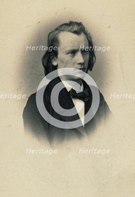 Portrait of the composer Johannes Brahms (1833-1897), ca 1863. Creator: Löwy, Josef (1834-1902).