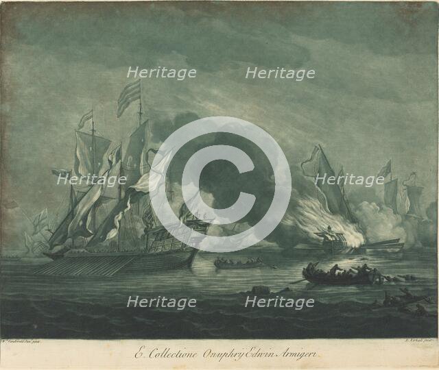 Shipping Scene from the Collection of Onuphrij Edwin, 1720s. Creator: Elisha Kirkall.