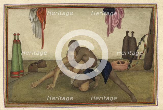 Two men wrestling, 1825. Creator: Anon.