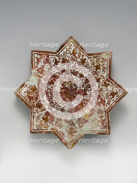 Star-Shaped Tile, Spain, first half 15th century. Creator: Unknown.