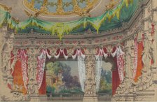 Stage Set Design for a Ballet: Don Parasol, 1869. Creator: Carlo Ferrario.